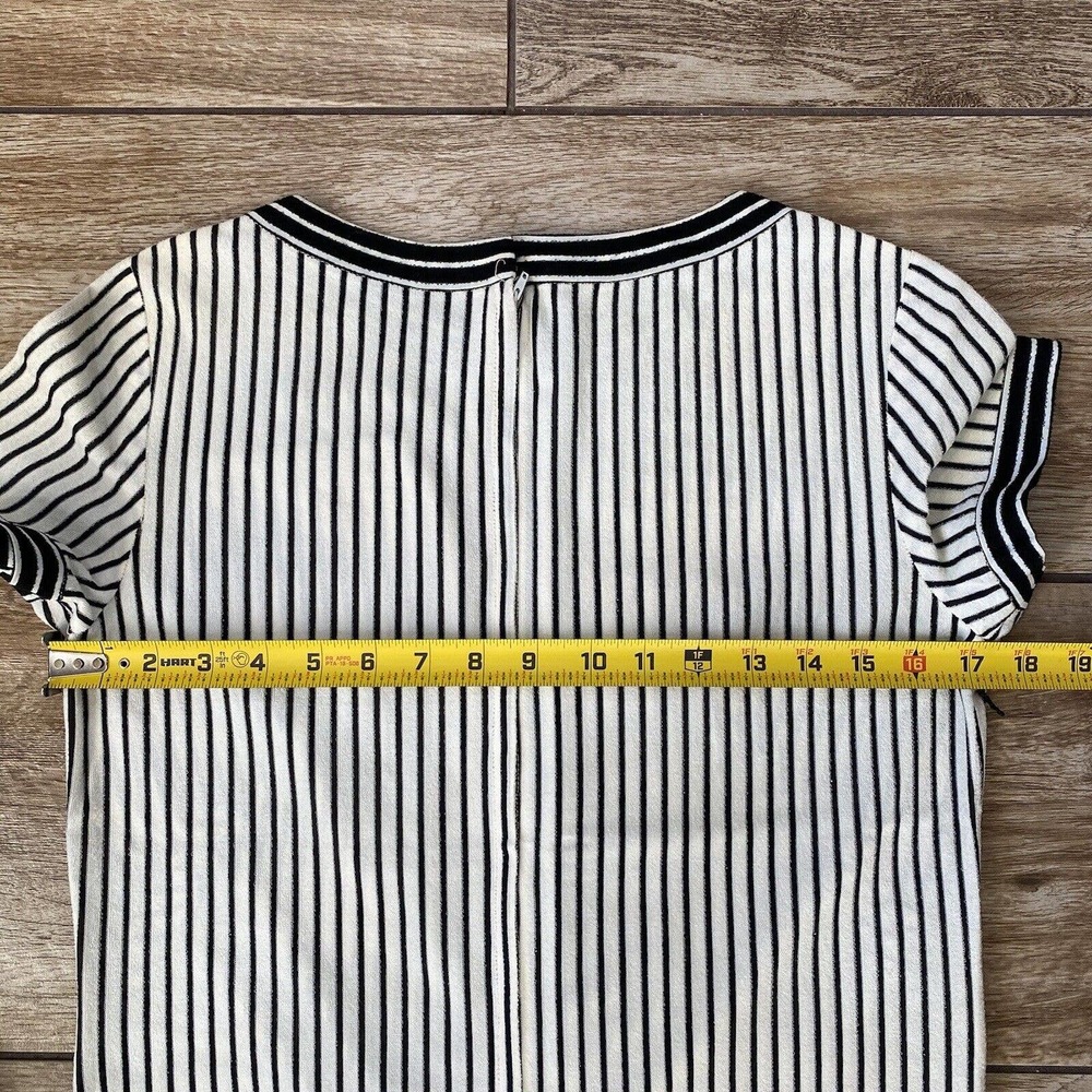 Vintage Black White Shear Stripe Dress - Picture 5 of 9